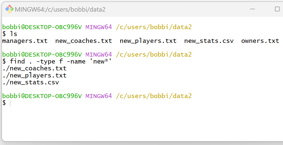 Bash find files that start with pattern