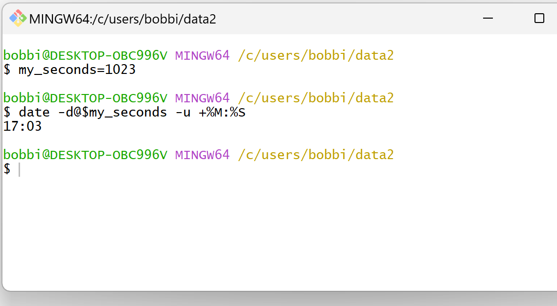 Bash convert seconds to minutes